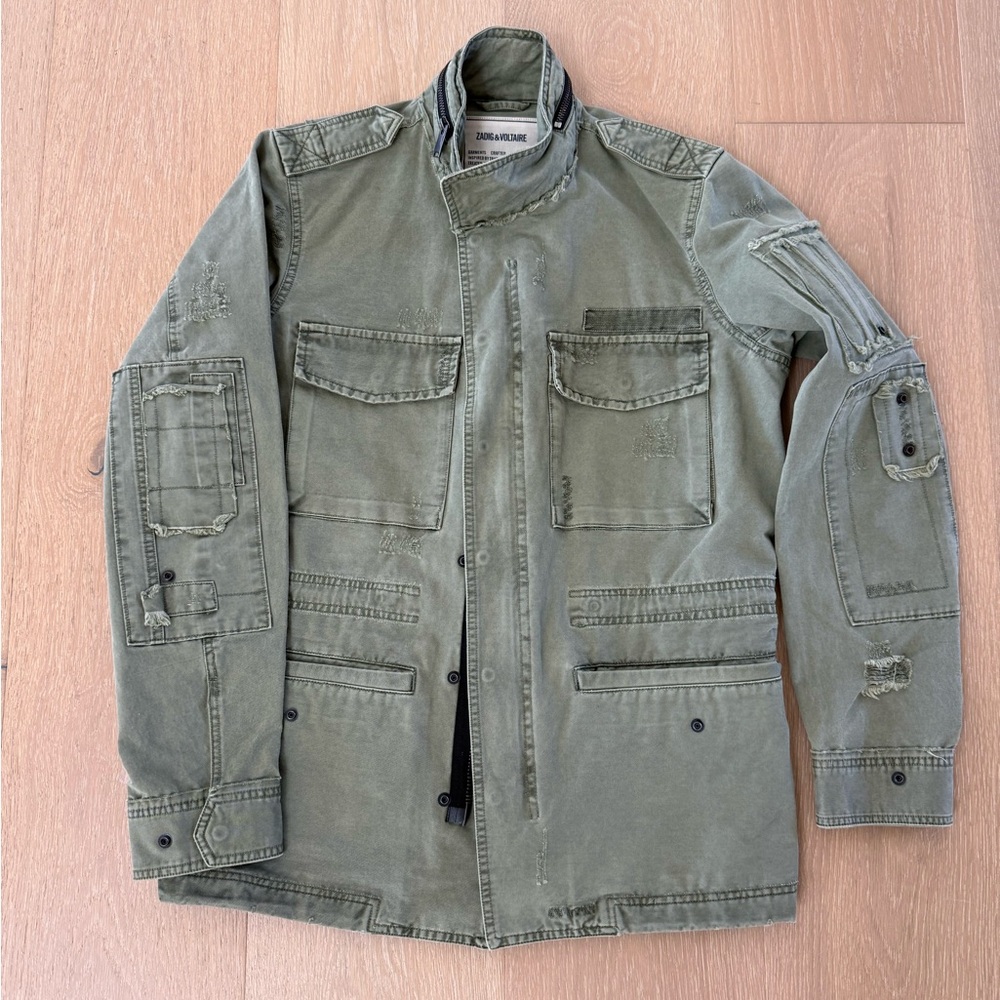 Zadig & Voltaire Olive Green Military Field Jacket